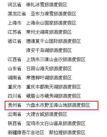 文旅部公示15家国家级旅游度假区 贵州一地上榜