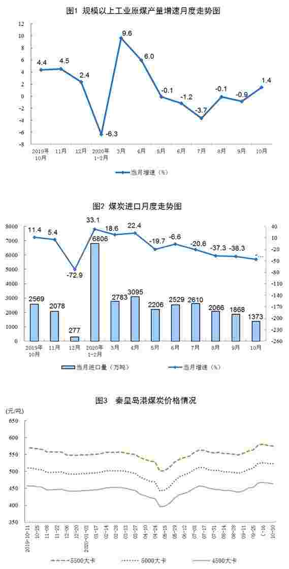 2020年10月份能源生产情况