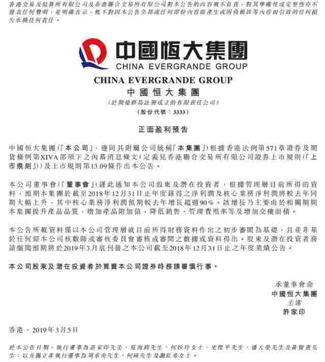 恒大盈喜：揭开恒大全年核心净利超770亿的“不二法门”